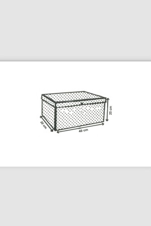 Mini Çok Amaçlı Saklama Kutusu-kutu Hurç-kutu-organizer-oyuncak Kutusu Bej Puantiye Desen 30x40x25 - 4