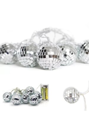 Mini-Disco-Kugel, dekoratives Ornament, 10 LED-Kette, batteriebetriebenes Ornament, LED 5151-0641 - 2