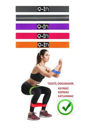 Mini Dokuma Bant Pilates Yoga Fitness Kalça Şekillendirme ve Kas Güçlendirme Direnç Bandı Lastiği - 2