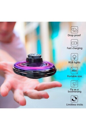 Mini Drone Uçan Top Oyuncak- 360° Dönen Ve Parlayan Led Işıklı Oyuncak Drone 075 - 5