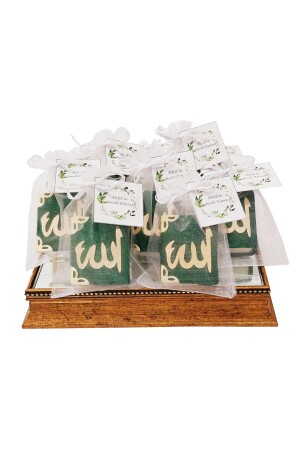 Mini Kadife Kuran Yeşil Bebek Sünnet Söz Nişan Nikah Cenaze Doğum Mevlüt Hediyelik 10Ad. - Mila Kurabiyka