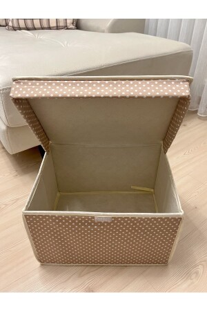 Mini-Mehrzweck-Aufbewahrungsbox-Box Aufbewahrungstasche-Box-Organizer-Spielzeugbox Beige gepunktetes Muster 30x40x25 - 2