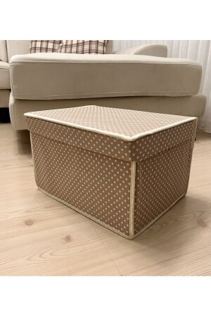 Mini-Mehrzweck-Aufbewahrungsbox-Box Aufbewahrungstasche-Box-Organizer-Spielzeugbox Beige gepunktetes Muster 30x40x25 - 5