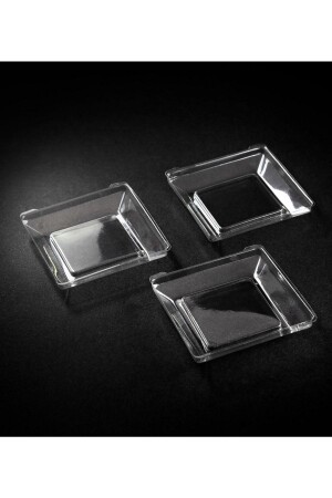 Mini-Quadratteller aus Kunststoff 6 x 6 cm – 50 Stück (1 Packung) - 1