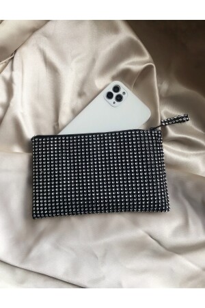 Mini-Stone-Look, glitzernde Abendkleid-Handtaschen-Portfolio-Clutch - 3