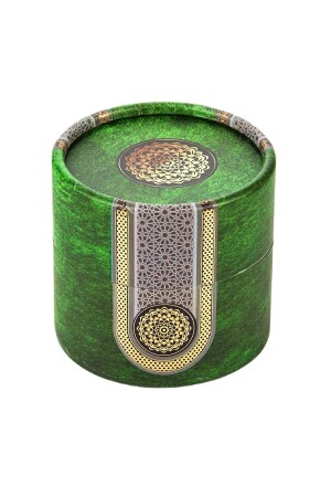 Mini-Zylinder-Box Mevlit-Geschenkset Grün (Mini-Koran + Perlengebetsperlen 99 + Stein Zikirmatik) - 4