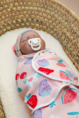 MINIAL BABY Wickelmütze aus gekämmter Baumwolle mit Klettverschluss und Geschenk - 1