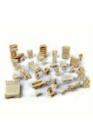 Miniatur-Haushaltswarenmodell aus Holz, 34-teilig, 418868092 - 6