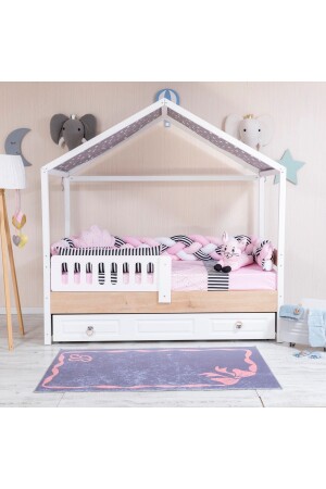 Minibaby Cat Pembe Örgü Montessori Bebek Çocuk Uyku Seti 90x190-100x200 - 2