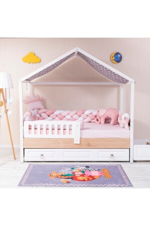 Minibaby Pembe Filli 3’lü Örgü Montessori Bebek Çocuk Uyku Seti 90x190-100x200 - 2