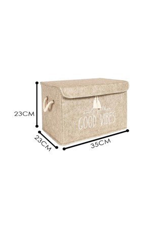 Minibox mit Filzdeckel, faltbare Aufbewahrungsbox, bedruckt, Mehrzweckbox, Korb mit Deckel, 35 x 23 x 23 cm dop11859646igo - 6