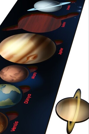 كرة القدم من الخشب الكواكب النظام الشمسي اللغز التعليمي - Miniq Toys