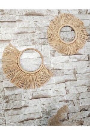 مجموعة من الرافيا الطبيعية من اثنين من المنزل البوهمي والجدار زينة الحديقة والجدار الزينة - Minisco