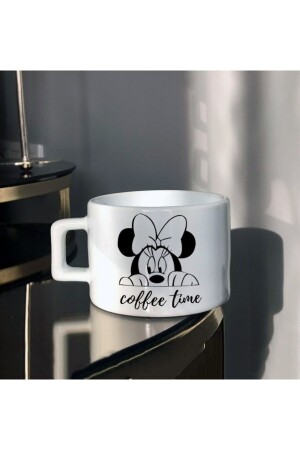 Minni Mause Coffee Time Tasarım Baskılı Çay-kahve Fincanı he-ç-348 - 2