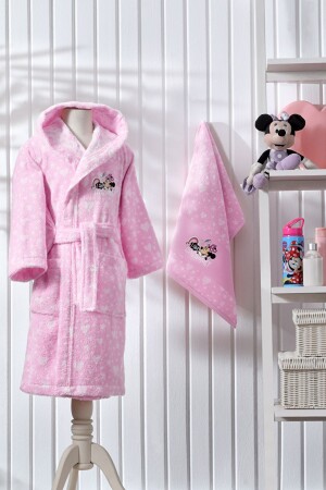 Minnie Mouse Awesome Disney Lisanslı Çocuk Havlu Bornoz Seti 7/8 Yaş - 1