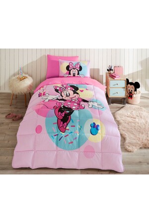 Minnie Mouse Happy Dance Tek Kişilik Disney Lisanslı Lastikli Fitted Çarşaf Çocuk Uyku Seti - 5