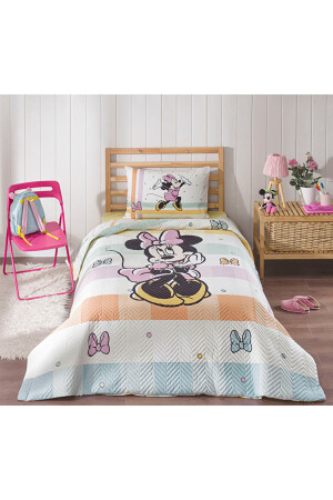 Minnie Mouse Happy Tek Kişilik Disney Lisanslı Lastikli Fitted Çarşaf Kapitone Çocuk Nevresi PR-EVTEKSTILI-55474201327 - 6