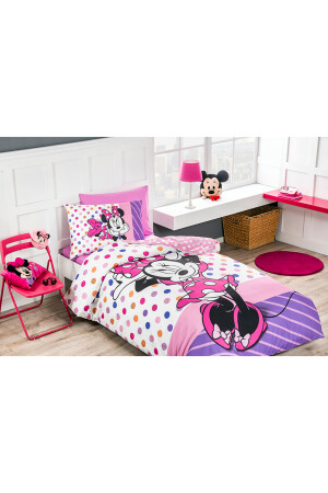 Minnie Mouse Trend Tek Kişilik Disney Lisanslı Lastikli Fitted Çarşaf Çocuk Nevresim Takımı PR-12536246 - 5