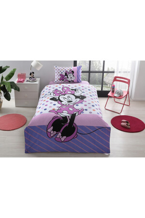 Minnie Mouse Trend Tek Kişilik Disney Lisanslı Lastikli Fitted Çarşaf Kapitone Çocuk Nevresi EVTEKSTILI-534256 - 5