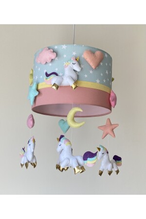 Mint Starry Powder White Unicorn Figured Baby Girl Room Special Design Kronleuchter Unicorn1 - 4