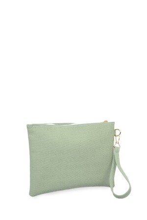 Mintgrüne Portfolio-Clutch mit Handschlaufe für Damen - 3