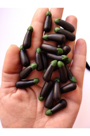 Minyatür el yapımı patlıcan (1 adet) - 5