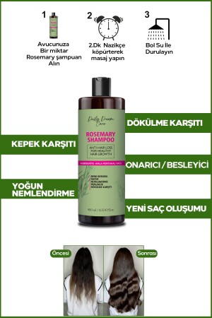 Miracle Rosemary Complex Shampoo, leistungsstarke Formel, die die Haarbildung unterstützt, 400 ml - 1