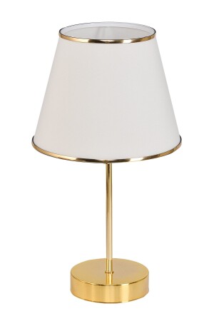 Mirza 2-teilige Metallbeine mit goldenem Lampenschirm, Tischlampe, Creme - 7