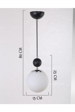 Misket Kronleuchter aus schwarz verchromtem weißem Glas - 4