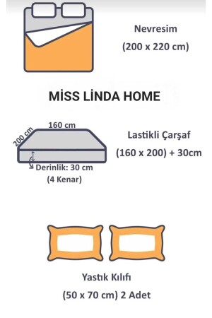 Miss Linda Home %100 Pamuklu Çift Taraflı Çift Kişilik Nevresim Takımı TYC00492357416 - 6