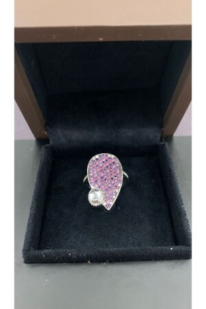 Mit Amethyst und Rhodalit bestickter Diamantring D1:0. 08 D2:058 Unkraut:2. 14 14K 6. 26gr - 2