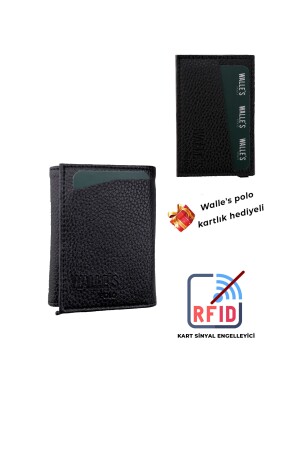 (mit Geschenkkartenhalter) Schwarzes Leder-Aluminium-Automatikmechanismus-Damenbrieftasche-Kartenhalter myy01 - 2