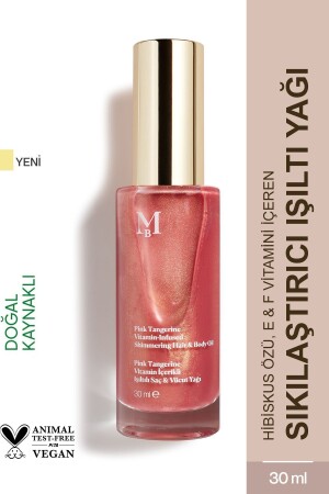 Mit Vitaminen angereichertes, glänzendes Haar- und Körperöl mit rosa Mandarine, 30 ml - 1