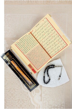 Mitgift-Gebetsteppich-Set, Yasin-Gebetsperlen, Miswak-Schädelkappe, Geschenk, religiöses Box-Bundle-Set - 4