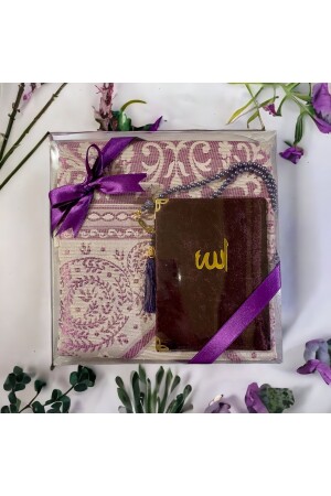 Mitgift – Geschenk – Mevlüt-Box – Bündel, luxuriöses Gebetsteppich-Set, Pflaume, 70 x 120 - 1