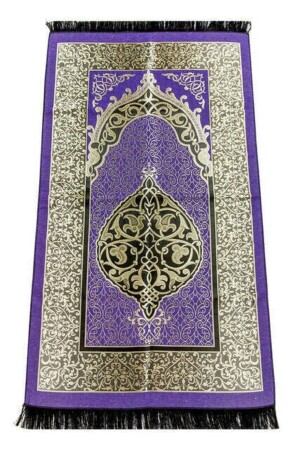Mitgift-Geschenkbox, lila Gebetsteppich-Set, luxuriöser Taft-Gebetsteppich, Perlen-Gebetsperlen, mit Samt überzogen, Yasin, 70 x 110 - 2