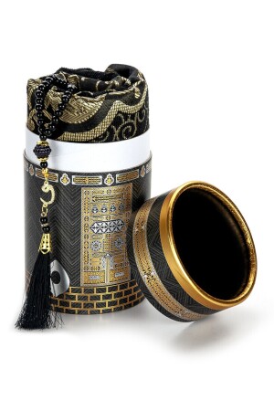 Mitgift-Geschenkbox mit Kaaba-Muster, Gebetsteppich-Set, luxuriöser Taft-Gebetsteppich, Perlen-Rosenkranz, 70 x 110 - 2