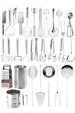 Mitgift-Set für Küchenutensilien aus Edelstahl, praktische Küchenutensilien, Servierzange, Typ T090498S115 - 1