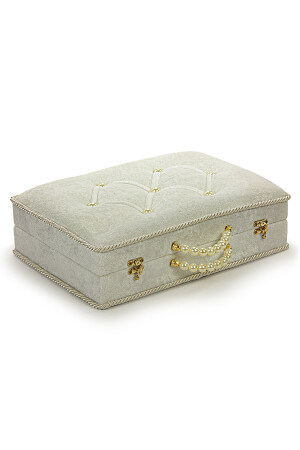 Mitgiftbox, Gebetsteppich-Set mit Aufbewahrung, geeignet für Bräutigam und Braut, Bündel, Geschenk, Schal, Koran-Set, Weiß, 70 x 120 - 2