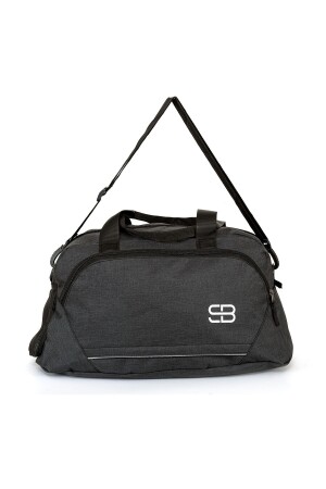 Mittelgroße, schwarze Unisex-Sport-, Fitness- und Reisetasche mit Schuhfach - 5