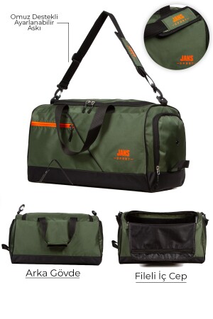 Mittelgroße Unisex-Sport-, Fitness- und Reisetasche mit Schuhfach und Thermoskanne - 3