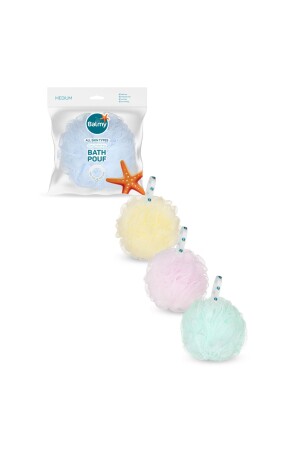 Mittelgroßes 3er-Pack Pom-Pom-Bade-Luffa BLMY02854NTRL - 2