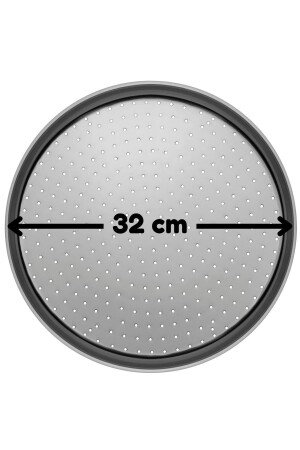 Mittelgroßes, perforiertes Pizzablech, Lahmacun-Pita-Tablett, 32 cm, Doppelkopf-Pizza-Roulette, 32 cm Tablett und Roulette - 4