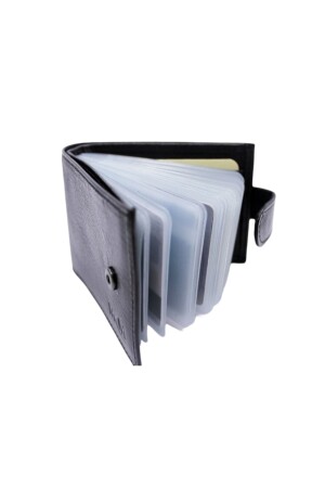 Mkm Echtleder-Geldbörse mit transparentem Kartenhalter an der Seite, Modell YLDK01 - 3