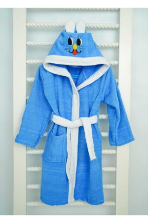 MNS 100 Cotton Eared Hooded Kinderbademantel Samtbademantel - 1