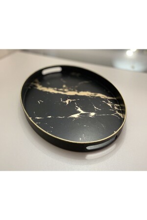 النمط المرمري الأسود من MNZ طوالي كبير خدمة الشاي القهوة عرض الصحن 0075 - Panoramas Home