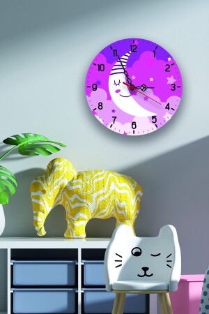 غرفة الأطفال MNZ - طباعة رقمية صامتة تدفق ساعة الجدار نموذج 0190 90191534520 - instababyrooms