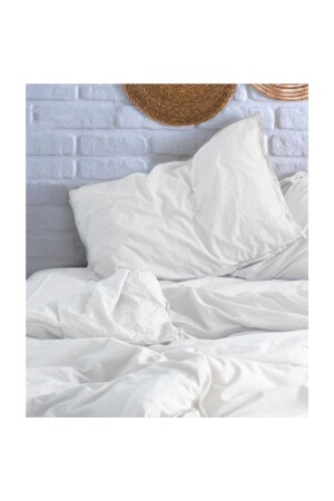 مجموعة غطاء مزدوجة من الغطاء المعدني المعدني من نوع MNZ - كريم 02112 - Sheri Home Tekstil