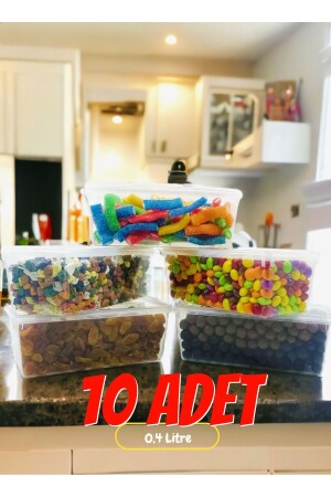 حاوية تخزين مغلقة ذاتية من بلاستيك MNZ مع غطاء الطعام ووجبات الطعام ومدفأة التجميد 0.4 لتر 10 قطع - Supercupp