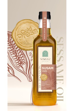 زيت الساسم المضغوط بالبرد من MNZ 1 لتر 100٪ نقية - Vimal